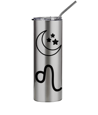 600ml Silver Stainless Steel Tumbler with Straw The Big Three Collection
