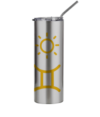 600ml Silver Stainless Steel Tumbler with Straw The Big Three Collection