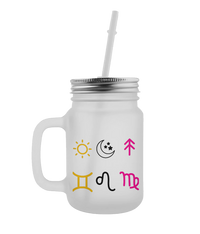 Personalised Mason Jar – Frosted Glass with Lid & Straw testing