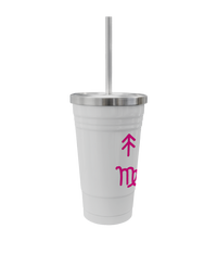 Stainless Steel Zodiac Tumbler – 16oz with Straw