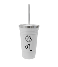 Stainless Steel Zodiac Tumbler – 16oz with Straw