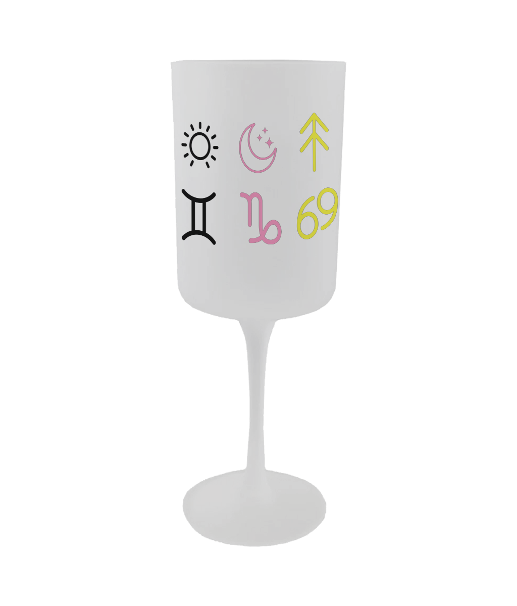 Personalised Wine Glass – Custom Zodiac or City Design