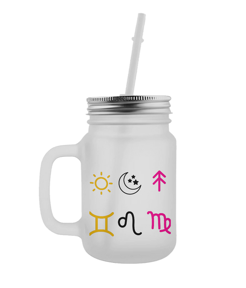 Personalised Mason Jar – Frosted Glass with Lid & Straw testing