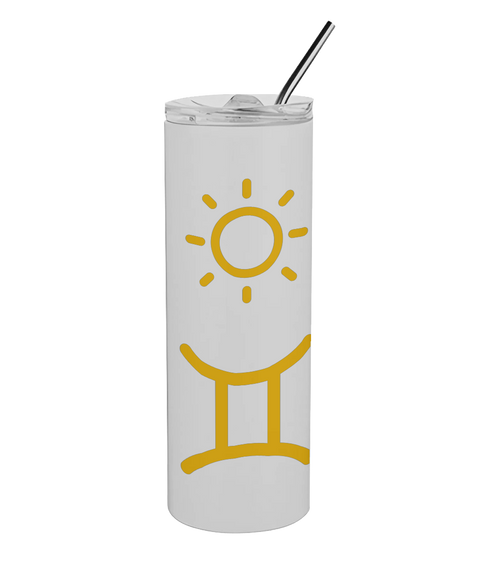 Moonbeam Tumbler in white 600ml stainless steel astrology drinkware with reusable straw personalise with your sun, moon, rising signs sun, moon, rising signs and symbols come in pink, black and yellow. Customers can select what colours they would like their sun-moon-rising signs & symbols to be Moonbeam Tumbler close up white stainless steel astrology drinkware
Moonbeam Tumbler with straw  celestial drinkware for everyday use
Moonbeam Tumbler lifestyle photo  astrology‑inspired hydration bottle