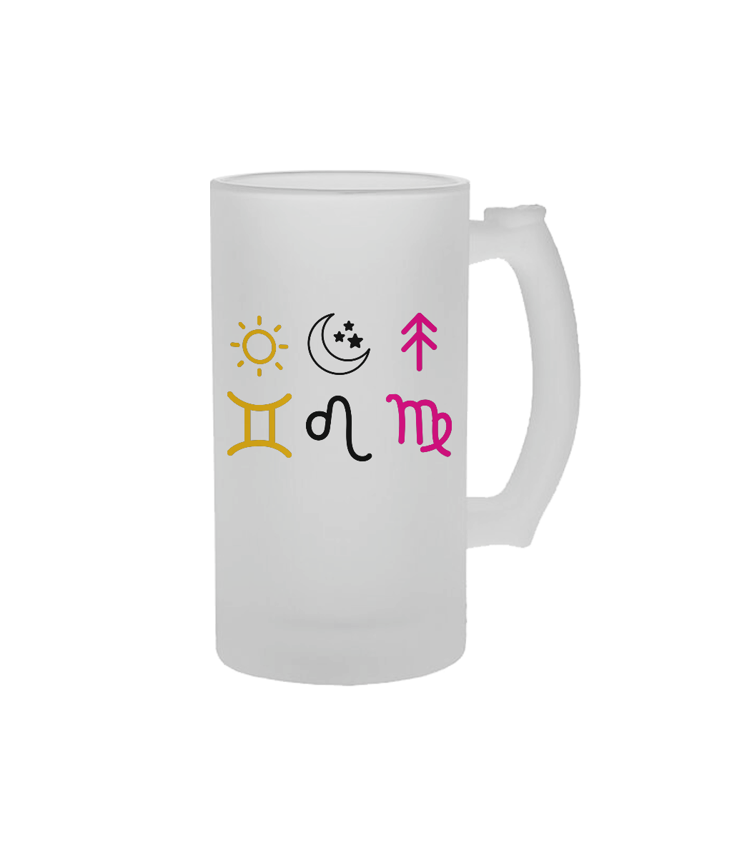 'Trigger' Glass Beer Stein - FROSTED